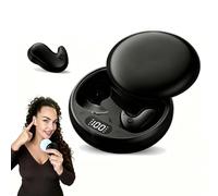 Claripods écouteur Confort, Fil Bluetooth 5.3 Mini Oreillettes Ultra Légères 3.9g Conception Ergonomique Confortable avec Boîtier de Charge Écran LED Mode Mono Stéréo
