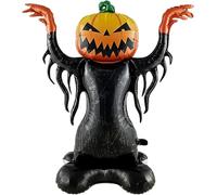 ClariQ Pumpkin Balloons - Large Foil Pumpkin Head & Ghost Balloons - Orange and Black Halloween Decorations for Kids & Adults - Scary Spooky Party Supplies for Halloween, Birthday, Trick or Treat