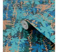 Clarissa Hulse Canopy Peacock Blue Smooth Wallpaper