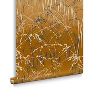 Clarissa Hulse Graham & Brown Meadow Grass Yellow Ochre and Soft Gold Wallpaper | Yellow Wallpaper | Trail Wallpaper | Eco-Friendly Wallpaper