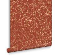 Clarissa Hulse Gypsophila Paprika & Gold Effect Smooth Wallpaper