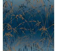 Clarissa Hulse Meadow Grass French Navy & Copper Effect Smooth Wallpaper