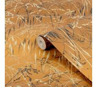 Clarissa Hulse Meadow Grass Yellow Ochre & Gold Effect Smooth Wallpaper