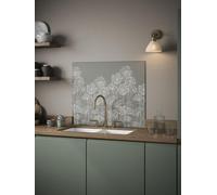 Clarissa Hulse Self Adhesive Kitchen Splashback Dill Silver Toughened Glass (W) 900 X (L) 750mm