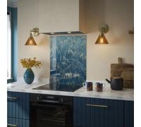 Clarissa Hulse Self Adhesive Kitchen Splashback Meadow Grass Blue Toughened Glass (W) 600 X (L) 750mm