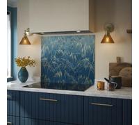 Clarissa Hulse Self Adhesive Kitchen Splashback Meadow Grass Blue Toughened Glass (W) 900 X (L) 750mm