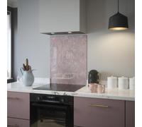 Clarissa Hulse Self Adhesive Kitchen Splashback Meadow Grass Blush Toughened Glass (W) 600 X (L) 750mm