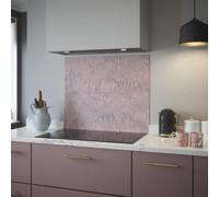 Clarissa Hulse Self Adhesive Kitchen Splashback Meadow Grass Blush Toughened Glass (W) 900 X (L) 750mm