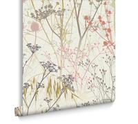 Clarissa Hulse Summer Border Cream, Pink & Purple Smooth Wallpaper