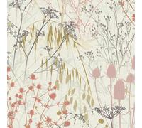 Clarissa Hulse Summer Border Cream, Pink & Purple Smooth Wallpaper
