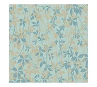 Clarissa Hulse Virginia Creeper Powder Blue & Soft Gold Wallpaper | Blue Leaves Design | Paste the Wall | Eco-Friendly