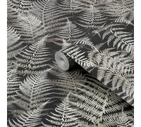 Clarissa Hulse Woodland Fern Charcoal Smooth Wallpaper