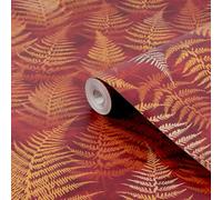 Clarissa Hulse Woodland Fern Rust Orange Smooth Wallpaper