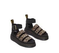 Clarissa II Quad Leather Platform Sandals Leopard Print/Black