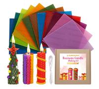 Clarissaway Beeswax Candle Making Kit -12 Pcs Beeswax Sheets for Candle Making Hand Make Your Own Beeswax Rolling Sheet Crafts Gift Kit, DIY Candle Making Kit for Kids, 8 x 8 inch-Nice Colors