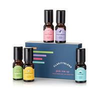 Clarity Blend Aromatherapy Roller Ball Aromatherapy Oils Gift Set (5x10ml) - 100% Pure, Natural & Vegan Essential Oil Blends for Sleep, Relaxation, Anxiety Relief, Energy, Focus, and Muscle Recovery