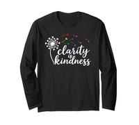 Clarity is Kindness Dandelion Script Floral Positivity Women Long Sleeve T-Shirt