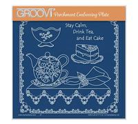Clarity Stamps - Linda Williams' Stay Calm & Drink Tea A5 Square Groovi Plate