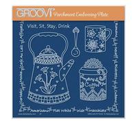 Clarity Stamps - Linda Williams' Visit, Sit, Stay, Drink A5 Square Groovi Plate