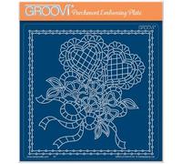 Clarity Stamps Linda's Richelieu Lace Hearts A5 Square Groovi Plate
