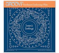 Clarity Stamps Season's Greetings Round Floral Frame A5 Square Groovi Plate