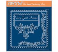 Clarity Stamps Tina's Floral Swirls & Corners All in One - Very Best Wishes A5 Square Groovi Plate