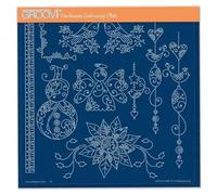 Clarity Stamps Tina's Small Christmas Snowman & Robins A5 Square Groovi Plate