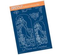 Claritystamp La Dame Aux Camelia A5 Groovi Parchment Embossing Plate