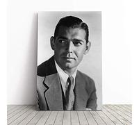 Clark Gable Head Shot Canvas Print | Gallery Wrapped 30mm Frame Wall Art | 20x14 inches | Ready to Hang | Modern Picture | Living Room Bedroom Lounge Office