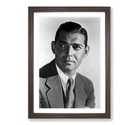 Clark Gable Head Shot Framed Print | A2 Walnut Framed Wall Art | Ready to Hang | Modern Nature Picture | Living Room Bedroom Lounge Office