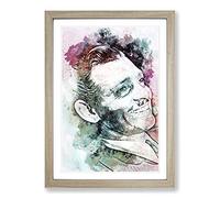 Clark Gable in Abstract Framed Print | A2 Oak Framed Wall Art | Ready to Hang | Abstract Fantasy Picture | Living Room Bedroom Lounge Office