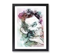 Clark Gable In Abstract Modern Art Framed Print | A2 Black Framed Wall Art | Ready to Hang | Abstract Fantasy Picture | Living Room Bedroom Lounge Office
