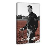 Clark Gable Military Charisma Canvas Poster Bedroom Decor Sports Landscape Office Room Decor Gift 12x18inch(30x45cm) Frame-style-19
