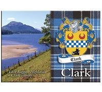Clark Scottish Clan Souvenir Metallic Picture Fridge Magnet, Scottish Gift