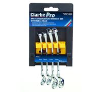 Clarke 1700639 Pro239 4 Piece Flexi Nut Combi Wrench Set