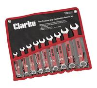 Clarke Spanner Set 9Pc Combination Soft Grip Metric Wrench Ring 8-19mm Cht811