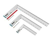 Clarke 3-Piece Try Square Set, 150mm, 250mm, 400mm, Spirit Levels, Aluminium Construction