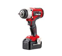 Clarke CIR184LIP 18V 400NM 1/2" Drive Impact Wrench with 2 X 4AH Batteries & Charger
