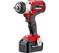 Clarke Clarke CIR184LIP 18V 400Nm 1/2" Drive Impact Wrench With 2 x 4Ah Batteries & Charger