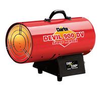 Latest Clarke Devil 900 Dual Voltage 110/230V Industrial Garage Gas Heater 24.9kW