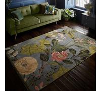 Clarke & Clarke Passiflora Printed Rug White