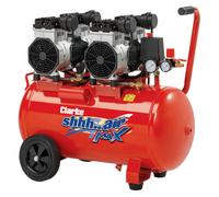 Clarke Clarke SHHH50/350 Shhh Air Max Twin Pump 16.9cfm 50 Litre 3.5HP Low Noise Oil Free Air Compressor (230V)