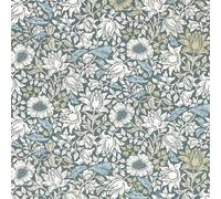 Clarke & Clarke William Morris Mallow Wallpaper Slate Blue And Dove W0173/01