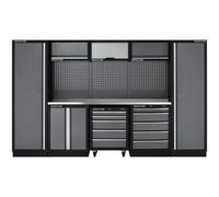 Clarke COMBGSM03 Modular Storage System 16 Piece Package Stainless Steel Worktops