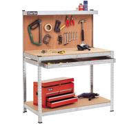 Clarke CWB-G1B Galvanised Workbench with Pegboard Back Panel & Large Drawer