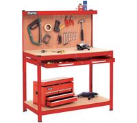 Clarke CWB-R1B Workbench with Pegboard Back Panel & Large Drawer