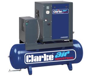 Clarke CXR5RD 17.1cfm 200 Litre 5.5HP Industrial Screw Compressor with Air Receiver & Dryer (400V)