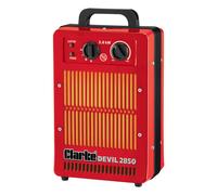 Clarke Devil 2850 2.8kW Electric Fan Heater, Portable Workshop & Garage Heater with Dual Heat Settings & Tip-Over Protection, 230V
