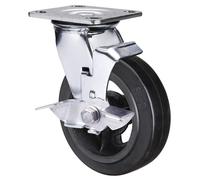 Clarke Heavy Duty Rubber Castor Wheels Fixed / Swivel / Swivel & Brake (125mm - 200mm)