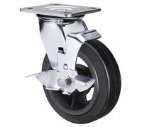 Clarke Heavy Duty Rubber Castor Wheels Fixed / Swivel / Swivel & Brake (125mm - 200mm)